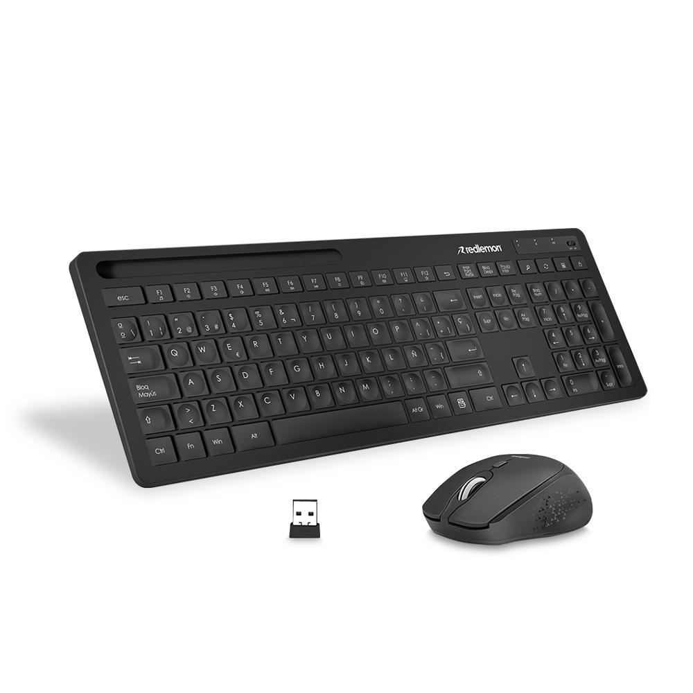 Teclado y Mouse Inalámbrico con Receptor USB hasta 20 M de Distancia