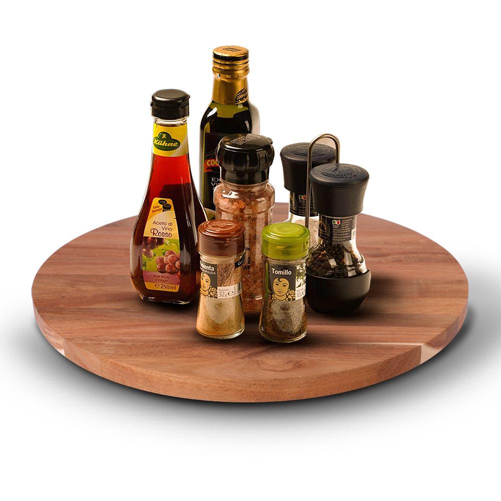 Lazy Susan Giratorio de Madera de Acacia 38 cm