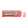 Teclado y Mouse Inalámbrico con Receptor USB y Diseño Retro Vintage